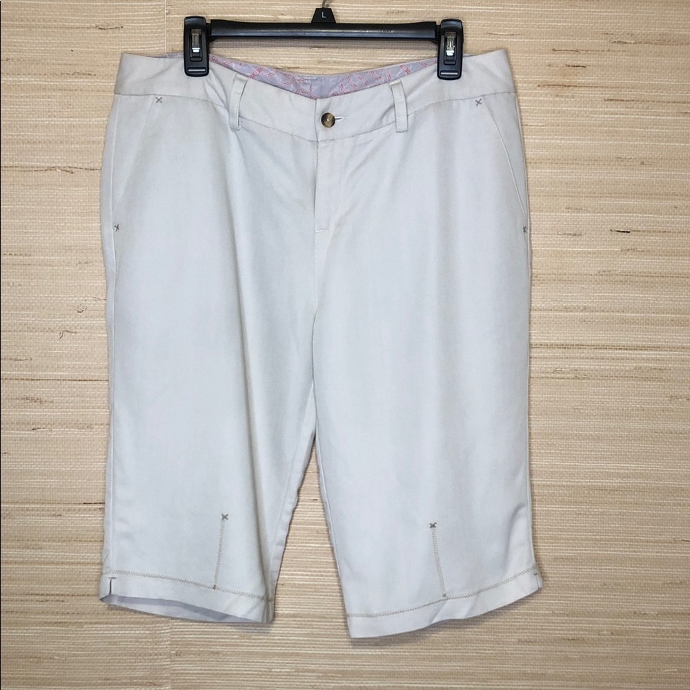 Honey Toad Women’s Beige Hiking Bermuda Lightweight Shorts size 10